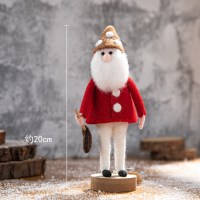 圣诞装饰创意摆件布置羊毛毡雪老人桌面装饰物品圣诞节小饰品|红衣老人