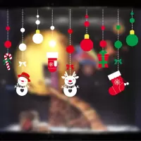 贴墙纸元旦商场无痕玻璃圣诞装饰品贴画静电贴墙贴窗橱窗贴纸2021|HL-015
