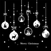 商铺橱窗贴圣诞节圣诞老人门贴圣诞玻璃饰品装饰场景布置贴纸门店|P款SX4312