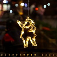 圣诞节挂件吸盘灯玻璃贴圣诞节装饰品店铺场景布置橱窗饰品圣诞树|圣诞老人款[送七号电池]