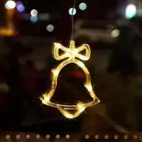 圣诞节挂件吸盘灯玻璃贴圣诞节装饰品店铺场景布置橱窗饰品圣诞树|铃铛款[送七号电池]