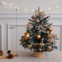 圣诞装饰品圣诞树豪华套餐布置场景桌面橱窗迷你树摆件礼品|金色橡果45cm