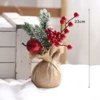 插枝家具桌面摆件柜台摆件浆果麻布春节圣诞节喜庆装饰品田园风|A款