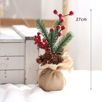 插枝家具桌面摆件柜台摆件浆果麻布春节圣诞节喜庆装饰品田园风|E款