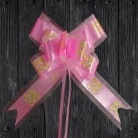 手拉花彩带车花装饰拉花大全车队结婚蝴蝶结婚车车花汽车婚礼用品|大号粉色双喜雪纱 10个送10张喜