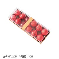 装饰挂件彩球圣诞装饰6cm8cm挂饰吊球金色圣诞球圣诞树圣诞节饰品|红色6cm