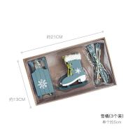 圣诞节装饰品雪花圣诞树装饰挂件饰圣诞树diy材料铃铛木质小饰品|雪橇