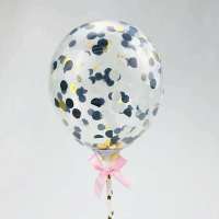 派对甜品台气球装饰生日蛋糕装饰摆件插旗亮纸片网红气球蛋糕插|圆形黑色 20个(送小号打气筒)