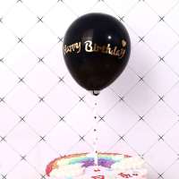 派对甜品台气球装饰生日蛋糕装饰摆件插旗亮纸片网红气球蛋糕插|hp黑色 1个