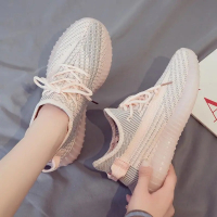 2021新款透气椰子飞织运动鞋女百搭学生轻便跑步老爹鞋ins潮