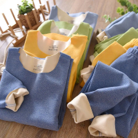 德绒AB双面德绒儿童内衣套装无痕男女孩秋衣秋裤中大童保暖睡衣