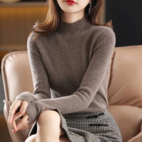 毛衣半高领打底衫女秋冬内搭毛衣2022新款修身针织衫女