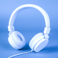 头戴式耳机手机版笔记本台式电脑有线带麦可爱女耳麦|白色[无麦版] 标配