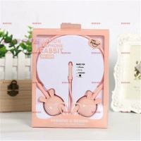 耳机头戴式手机线控带麦游戏网红可爱猫耳朵女生韩版|头戴式兔子粉色