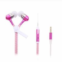 夜光耳机耳麦入耳式线控拉链式手机通话电脑重低音|粉色 标配