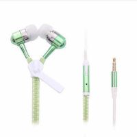 夜光耳机耳麦入耳式线控拉链式手机通话电脑重低音|绿色 标配