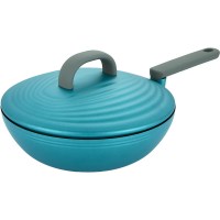 [优选]炊大皇不粘锅炒锅家用北欧锅具平底锅电磁炉炒菜锅 燃气灶适用 30CM简约轻便不粘(绿色)