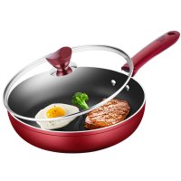 [优选]炊大皇平底锅不粘锅煎锅家用煎蛋煎牛排锅电磁炉燃气灶通用锅具 靓彩煎锅28cm