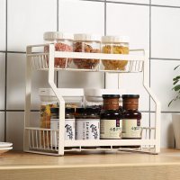 [优选]炊大皇厨房多层置物架调料架免打孔免安装收纳神器台面储物架子 调料架(雅白色)