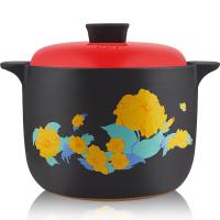 【优选】炊大皇 砂锅 陶瓷煲 5L汤锅 大号 加深养生锅炖汤煎药煮粥 燃气煤气灶明火使用 电磁炉不可用