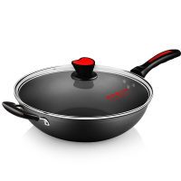 [优选]炊大皇(COOKER KING)炒锅韩式不粘锅锅具电磁炉天然气平底锅炒小米饭家用大勺不粘锅无油 无烟炒锅36cm