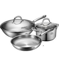 [优选]爱仕达锅具套装 不锈钢 家用 组合燃气灶适用 全套组合装厨房锅具