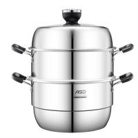 [优选]爱仕达蒸锅304不锈钢蒸笼屉多功能可定时3三层蒸馍馒头电磁炉 28cm