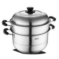 [优选]爱仕达蒸锅不锈钢小2层多层蒸笼屉家用加厚电磁炉煤气灶用锅具 28cm