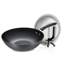 [优选]爱仕达炒锅无涂层锈不了铁锅30cm电磁炉通用家用爆炒少油烟锅具