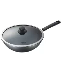 [优选]爱仕达炒锅圆底不粘锅家用燃气灶明火专用炒菜锅老式大翻炒锅具