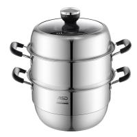 [优选]爱仕达304不锈钢蒸锅定时家用3三层大容量蒸笼海鲜汽蒸电磁炉通用