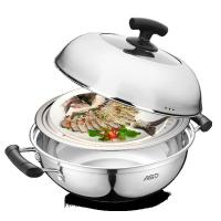 [优选]爱仕达单层蒸锅304不锈钢锅复底汤锅火锅多用锅电磁炉燃气灶适用