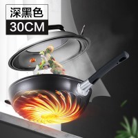 [优选]爱仕达金刚旋风炒锅少油烟不粘锅 32cm炒锅超聚能锅底WG8332LZL 深灰色