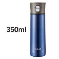[优选]苏泊尔不锈钢真空保温杯男女商务大学生情侣随行水杯子KC43AN1 350ml星空蓝[一键开合]