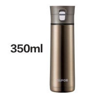 [优选]苏泊尔不锈钢真空保温杯男女商务大学生情侣随行水杯子KC43AN1 350ml隽永金[一键开合]