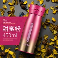 [优选]苏泊尔极光保温杯真空大容量男女士便携不锈钢真空直身车载水杯 甜蜜粉