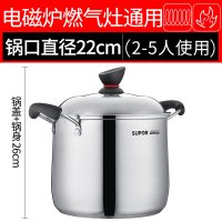 【优选】苏泊尔不锈钢炖锅ST24P1深型加高加深汤锅22/24cm电磁炉通用 浅灰色
