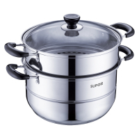 [优选]苏泊尔SUPOR好帮手304不锈钢双层复底28cm蒸锅燃气电磁炉通用蒸笼SZ28B5