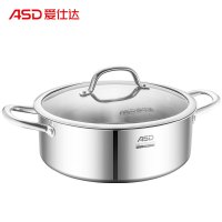 [优选]爱仕达 火锅 304不锈钢清汤火锅 不锈钢锅具电磁炉明火通用28CM FS28A1WG