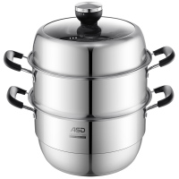 [优选]爱仕达 蒸锅 304不锈钢不串味定时三层蒸锅复底蒸笼电磁炉明火通用 ZS26D1Q