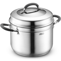 [优选]爱仕达蒸锅 304不锈钢一层复底蒸锅 汤锅多用锅电磁炉燃气通用 24CM WG1524N