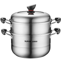 苏泊尔蒸锅小红圈304不锈钢双层蒸笼家用26cm电磁炉通用