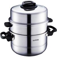 苏泊尔蒸锅三层304不锈钢SZ26T1蒸笼蒸格锅具复底加厚款蒸锅26cm