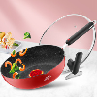 [精选]苏泊尔 SUPOR 火红点炒锅Bingo系列28cm燃气电磁炉通用烹饪锅具不粘无油烟煎锅炒菜锅红色牛排锅EJ28