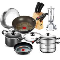 [精选]苏泊尔套装锅具三件套炒菜锅不粘锅锅具全套家用烹饪蒸锅套装组合