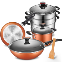 [精选]爱仕达 锅具套装 不粘锅3件套组合 不沾炒菜锅/平底煎锅/汤锅 电磁炉明火通用