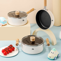 【精选】爱仕达 锅具套装 不粘辅食二件套锅套装锅具 煎锅汤锅套装少油烟电磁炉明火通用 （16mm奶锅+16mm煎锅）两件