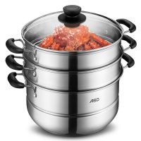 [精选]爱仕达 蒸锅 不锈钢蒸锅 蒸锅自营 蒸锅三层 电磁炉蒸锅燃气通用 大蒸锅28 WGNS1528