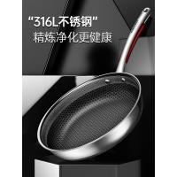 [新品]康巴赫旗舰不锈钢煎锅不粘锅平底锅德国牛排双面煎蛋锅