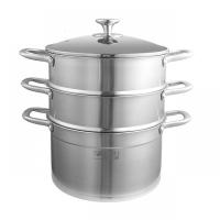 [新品]德国康巴赫欧式蒸锅三层复底不锈钢锅 26cm
